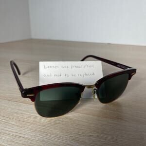 Vintage B&L Ray-Ban W0356 Clubmaster Sunglasses FRAMES ONLY Tortoise Shell